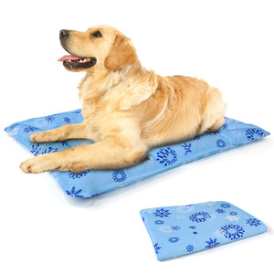 PcEoTllar Dog Cooling Mat, Ice Cooling Pad for Dogs and Cats, Water Injection Cooling Dog Bed Mats for Home, Travel and Crates - L
