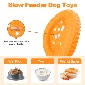 PcEoTllar Dog Toys for Aggressive Chewers, Natural Rubber Dog Chew Toys, Slow Feeder Dog Bowl,Yellow