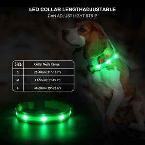 PcEoTllar Light up LED Dog Collar - Waterproof TC Rechargeable RGB Colorful Adjustable Safety Dog Collar for Small Medium Large Dogs