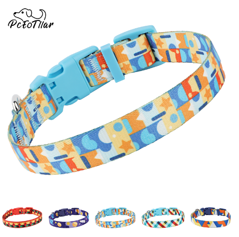 PcEoTllar Dog Collar Patterned Comfort Nylon Collar for Small Dogs, All Breeds